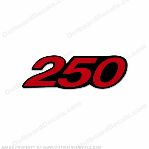 Mercury Single "250" Decal - Red INCR10Aug2021