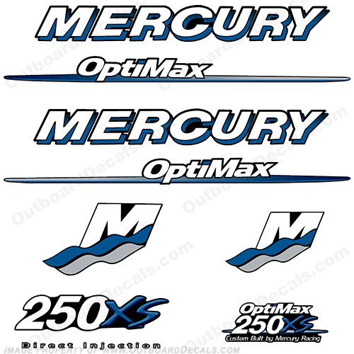 Mercury Custom 250xs Decal Kit - Blue/Silver INCR10Aug2021