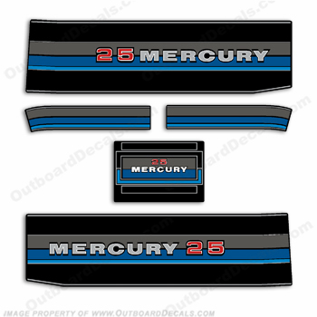 Mercury 1980-1982 25HP Outboard Decals INCR10Aug2021