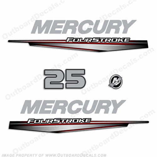 Mercury 25hp FourStroke Decals - 2013+ 