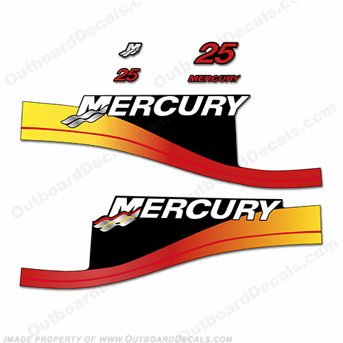 Mercury 25hp Decal Kit - Custom Fade! INCR10Aug2021