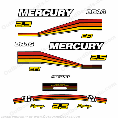 Mercury 260hp 2.5L Racing Partial Decal Kit INCR10Aug2021