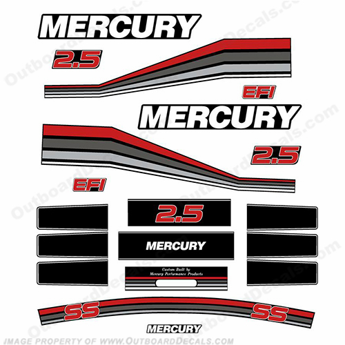 Mercury 260hp Racing 2.5L Decal Kit - Custom Red INCR10Aug2021
