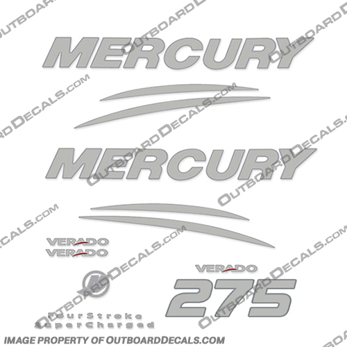 Mercury Verado 275hp Decal Kit - Chrome/Silver 275 hp, INCR10Aug2021