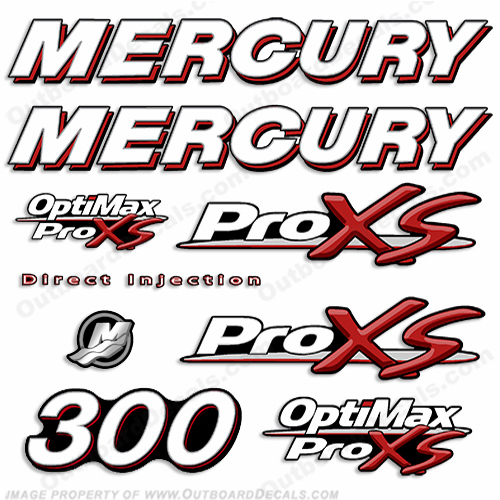 Mercury 300 Optimax ProXS Decal Kit pro xs, optimax proxs, optimax pro xs, optimax pro-xs, pro-xs, 300 hp, INCR10Aug2021, pro, xs, proxs