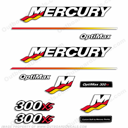 thumbnail image 2 of Mercury Optimax ProXS 300hp Outboard Engine Decals - Pro XS Reproduction Set (Made In USA) 2 of 6