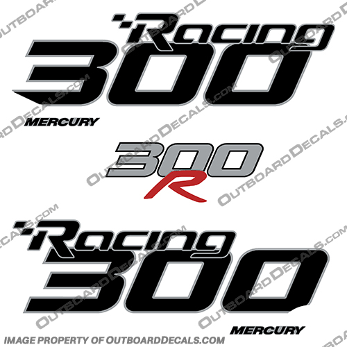 2019 - 2023 Mercury 300hp Verado Racing Decals - Any Accent Color! Mercury, Racing, Motor, Stripe, Accent, color, Decal, Decals, Any, Any Accent, 300, 300hp, 2019, 2020, 2021, 2022, 2023, Verado, 