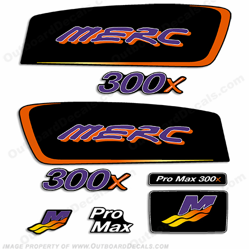Mercury 300x ProMax Decals - Purple/Orange pro. max, pro max, pro-max, INCR10Aug2021