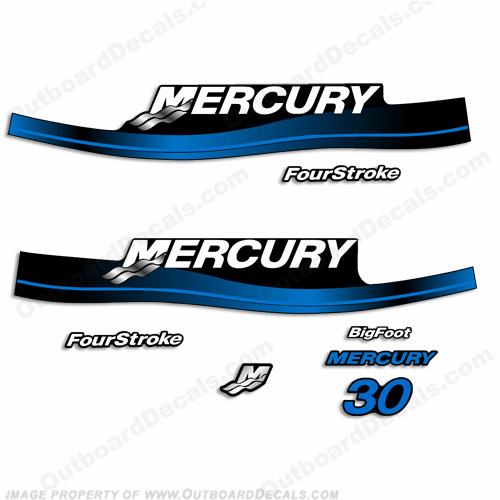 Mercury 30hp Four Stroke Decal Kit 1999-2006 (Blue) INCR10Aug2021