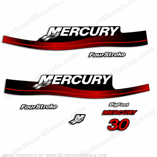 Mercury 30hp Four Stroke Decal Kit 1999-2006 (Red) INCR10Aug2021