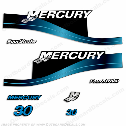 Mercury 30hp FourStroke Decal Kit 1999-2004 (Blue) INCR10Aug2021