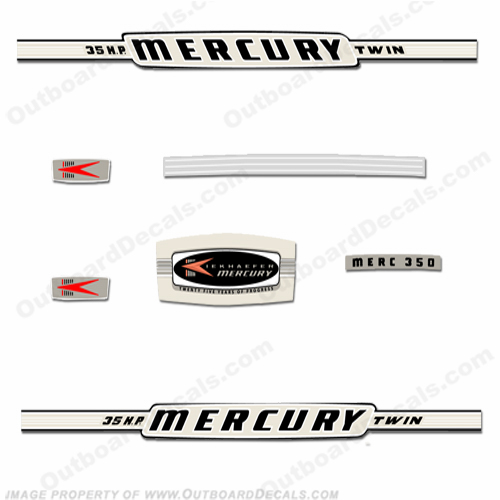 Mercury 1964 35HP Outboard Engine Decals INCR10Aug2021