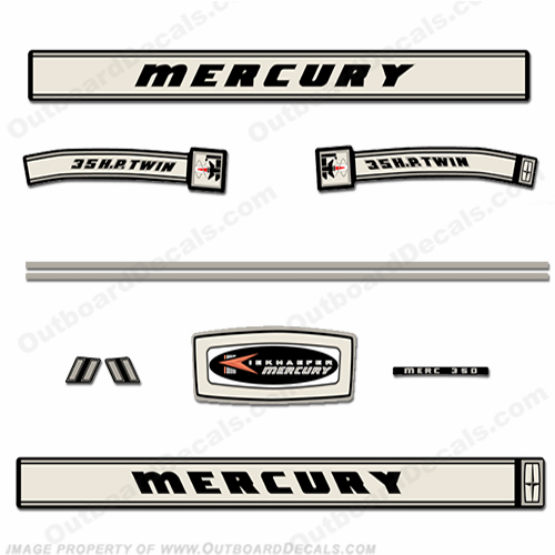 Mercury 1966 35HP Outboard Engine Decals INCR10Aug2021