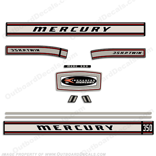Mercury 1967 35HP Outboard Engine Decals INCR10Aug2021