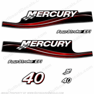 Mercury 40hp Four Stroke EFI Decal Kit - 2005+ INCR10Aug2021