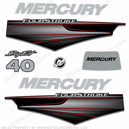Mercury 40hp BigFoot FourStroke Decals - 2013+ big, foot, big foot, big-foot, INCR10Aug2021