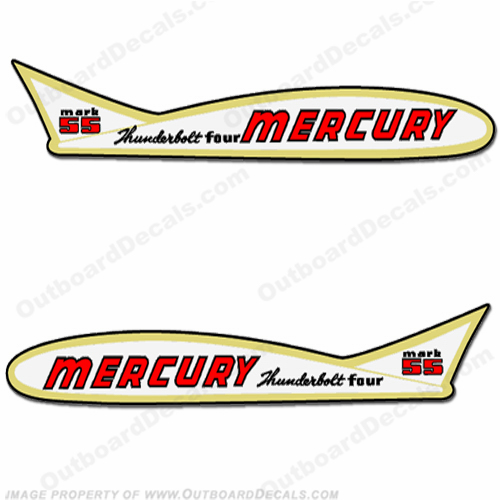 Mercury 1955 55HP Outboard Engine Decals 
