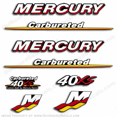 Mercury Custom 40hp Racing 40xs Decals - You choose style! INCR10Aug2021