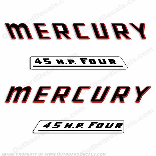 Mercury 1961 45HP Outboard Engine Decals INCR10Aug2021