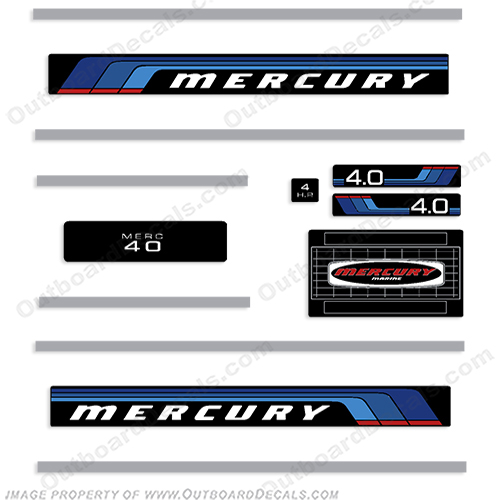 Mercury 4hp 1976-1977 "Gnat" Decal Kit 95, 4, 4 hp, 76, 77, INCR10Aug2021