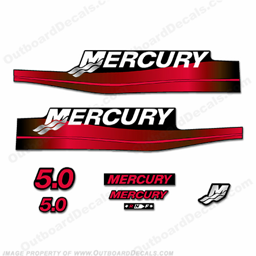 Mercury 5.0hp Decal Kit (Red) INCR10Aug2021
