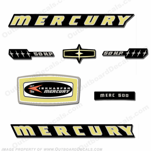 Mercury 1965 50HP Outboard Engine Decals INCR10Aug2021