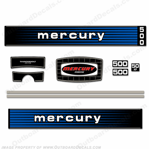 Mercury 1978 50HP Outboard Engine Decals INCR10Aug2021