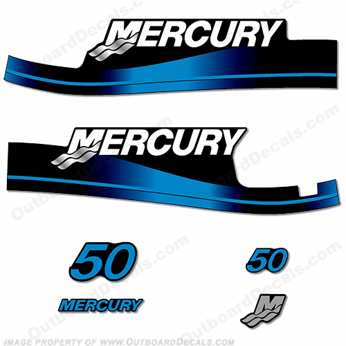 Mercury 50hp Electric Start Decal Kit 1999-2006 (Blue) INCR10Aug2021