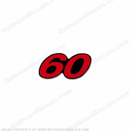 Mercury Single "60" Decal - Red  INCR10Aug2021