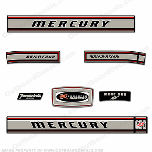 Mercury 1967 65HP SS Outboard Engine Decals INCR10Aug2021