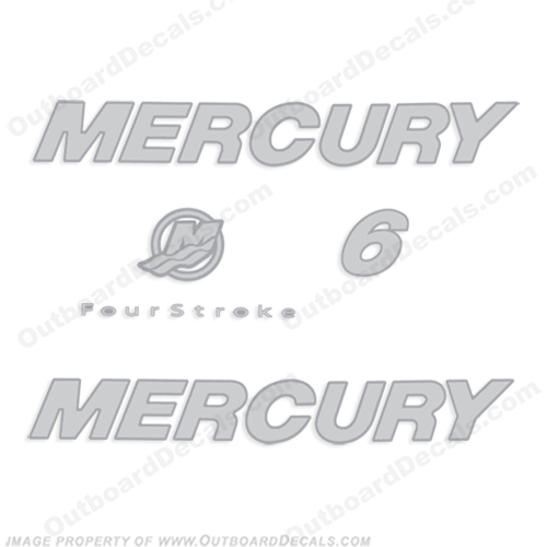 Mercury 6hp Fourstroke Decal Kit - Silver/Chrome INCR10Aug2021
