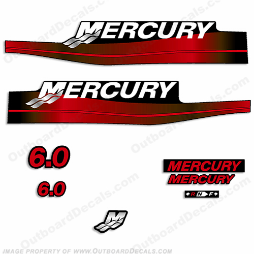 Mercury 6.0hp Decal Kit (Red) INCR10Aug2021