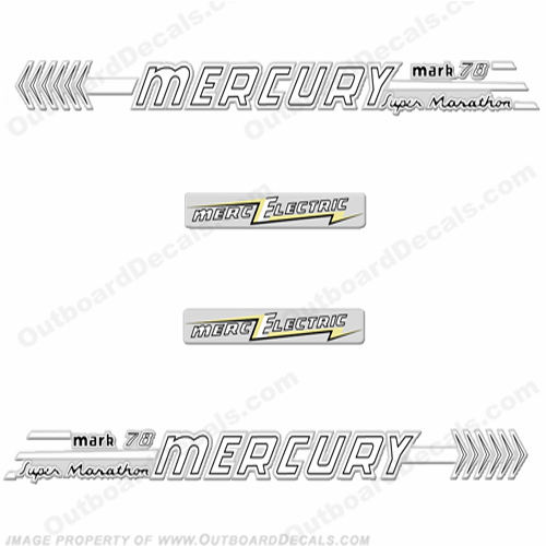 Mercury 1958 70HP Mark 78 Electric Decals INCR10Aug2021