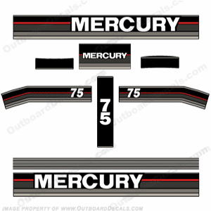 Mercury 1993 75hp Outboard Decals INCR10Aug2021