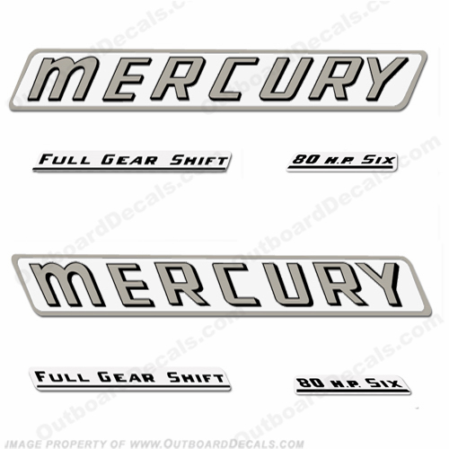 Mercury 1961 80HP Outboard Engine Decals INCR10Aug2021