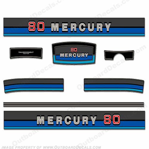Mercury 1981 80hp Outboard Decals INCR10Aug2021