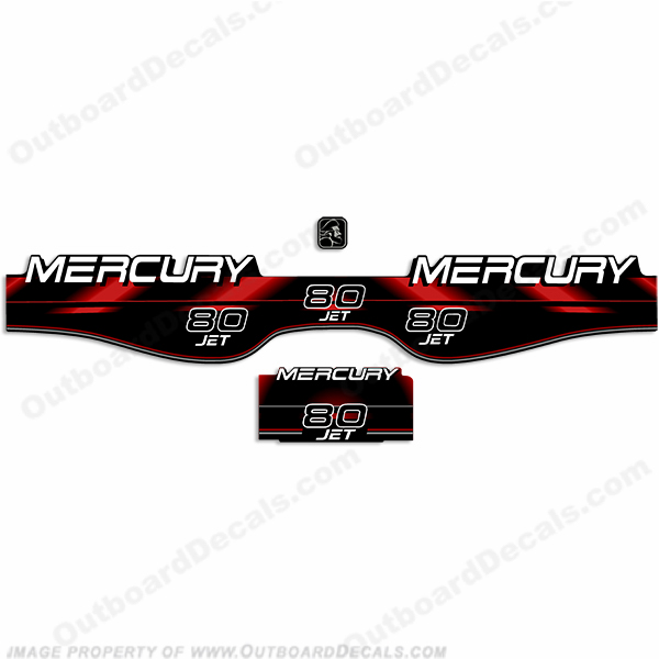 Mercury 80hp JET Decal Kit - 1994 - 1998 INCR10Aug2021