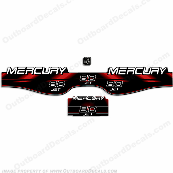 thumbnail image 2 of Mercury 60hp Two Stroke Outboard Decal Set (1999-2004) - Red Aftermarket Stickers 2 of 3