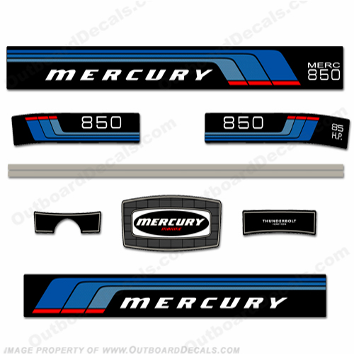 Mercury 1976 85HP Outboard Engine Decals INCR10Aug2021