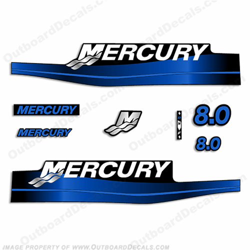 Mercury 8hp Decal Kit (Blue) INCR10Aug2021