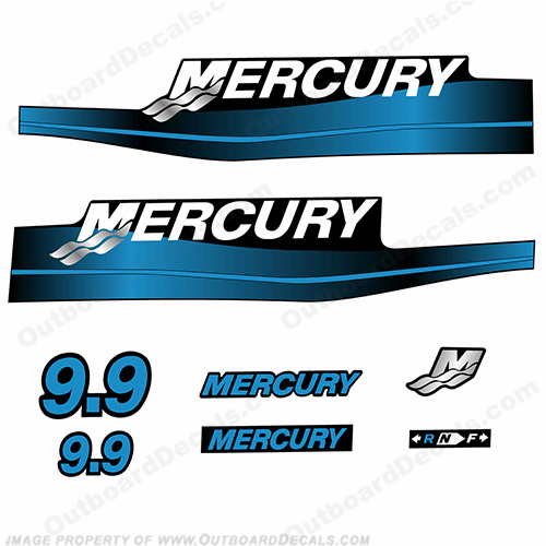Mercury 9.9hp 2-Stroke Decal Kit 1999-2006 (Blue) INCR10Aug2021