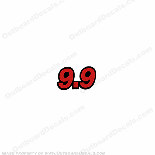 Mercury Single "9.9" Decal - Red INCR10Aug2021