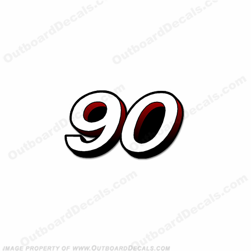 Mercury 90 Decal (2005 and Up) - White/Red INCR10Aug2021