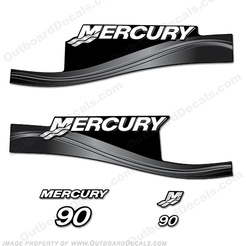 Mercury 90hp ELPTO / EXLPTO Decal Kit - Silver exlpto, 90 hp, 90, INCR10Aug2021
