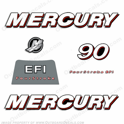 Mercury 90hp "FourStroke EFI" Decals - 2006-2012 INCR10Aug2021