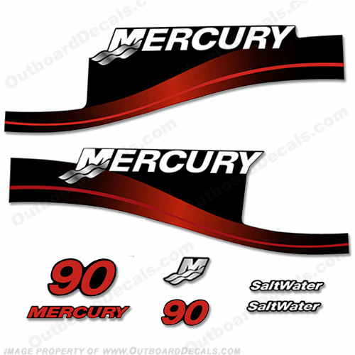 Mercury 90hp Saltwater Series Decal Kit (Red) INCR10Aug2021