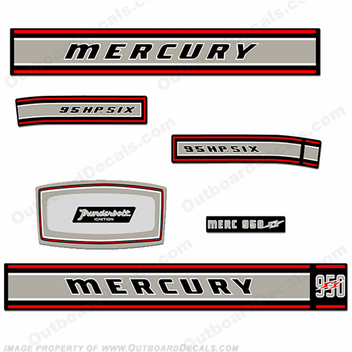 Mercury 1967 95HP SS Outboard Engine Decals INCR10Aug2021