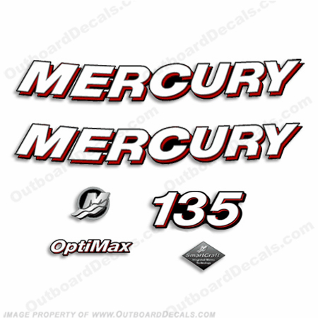 Mercury 135hp "Optimax" Decals - 2006 INCR10Aug2021