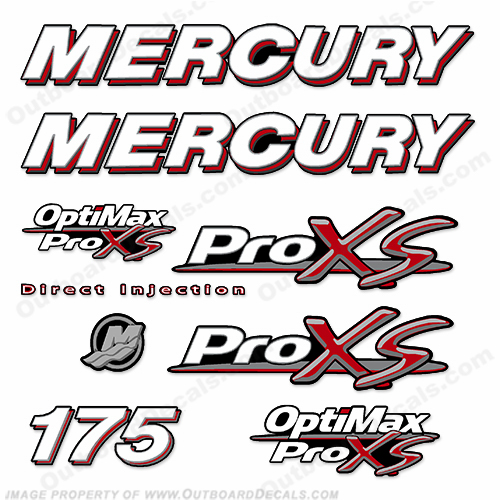 Mercury 175hp Optimax ProXS Decal Kit pro xs, optimax proxs, optimax pro xs, optimax pro-xs, pro-xs, 175 hp, INCR10Aug2021, pro, xs, proxs