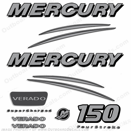 Mercury Verado 150hp Decal Kit - Silver INCR10Aug2021